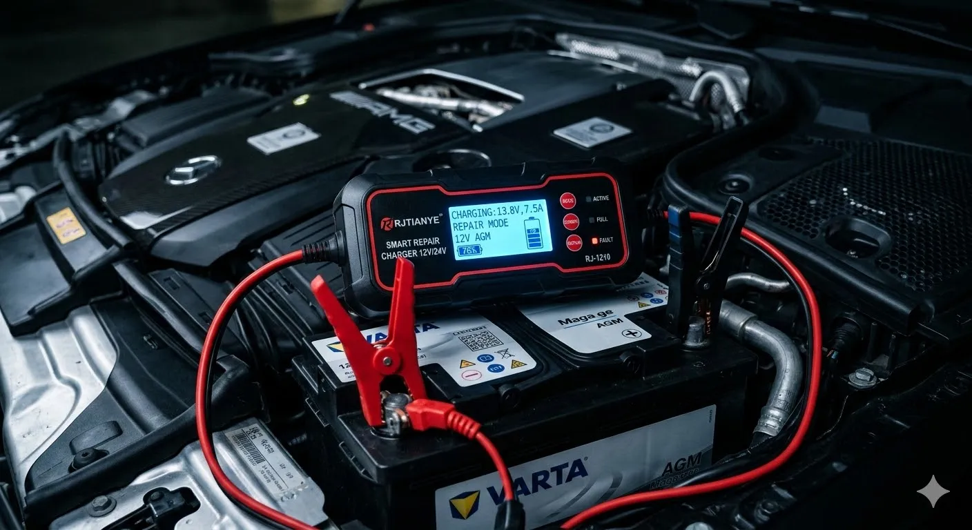 აკუმულატორის დამტენი 12V 24V Pulse Repair