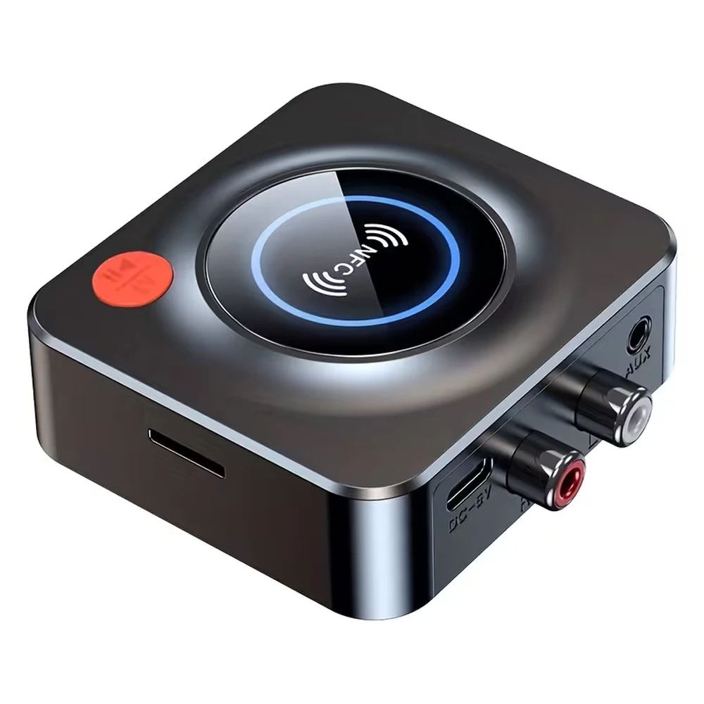 NFC Bluetooth 5.1 აუდიო მიმღები RCA, AUX და TF ბარათის სლოტით