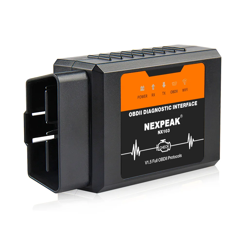 NEXPEAK NX103 WIFI OBDII სკანერი – მანქანის ტესტირება - მარტივი დიაგნოსტიკა თქვენი ავტომობილისთვის. კითხულობს და შლის შეცდომებს, აჩვენებს ძრავის რეალურ მონაცემებს, მუშაობს iOS/Android/Windows-ზე
